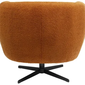 Outlet KARE Design Swivel Armchair Peony Fuzzy Caramello