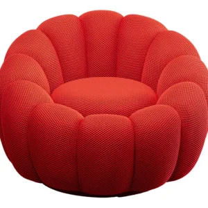 Best KARE Design Swivel Armchair Peppo Bloom Red