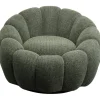 Best KARE Design Swivel Armchair Peppo Bloom Melange Green