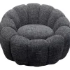 Clearance KARE Design Swivel Armchair Peppo Bloom Melange Black