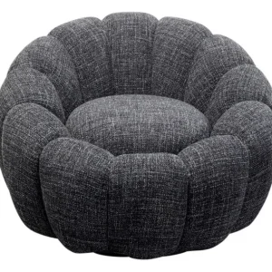 Clearance KARE Design Swivel Armchair Peppo Bloom Melange Black