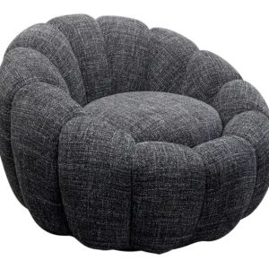 Clearance KARE Design Swivel Armchair Peppo Bloom Melange Black