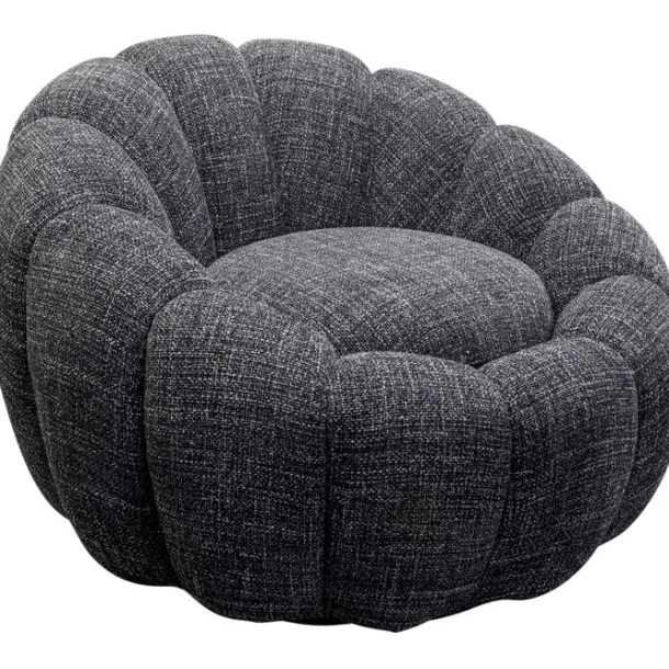 swivel_armchair_peppo_blo_1-3.webp Clearance KARE Design Swivel Armchair Peppo Bloom Melange Black