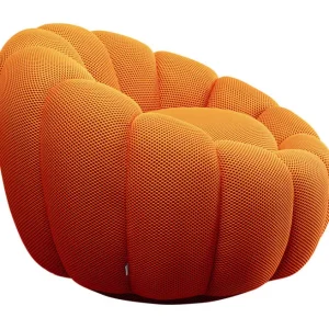 Clearance KARE Design Swivel Armchair Peppo Bloom Orange