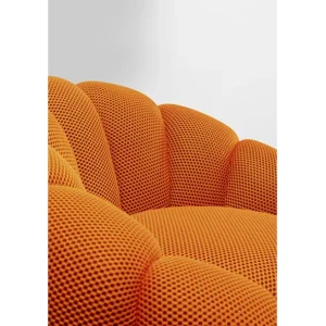 Clearance KARE Design Swivel Armchair Peppo Bloom Orange