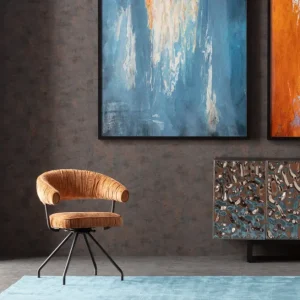 Clearance KARE Design Swivel Chair Arabella Orange