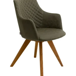 New KARE Design Swivel Chair Coco Wood Green