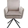 Hot KARE Design Swivel Chair with Armrest Chelsea Grey