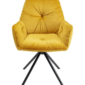 Hot KARE Design Swivel Chair with Armrest Mila Yellow