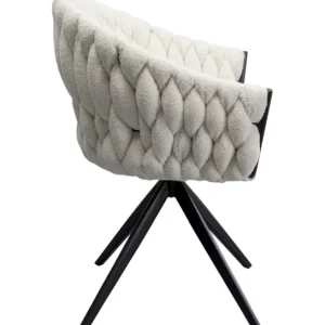 New KARE Design Swivel Chair with Armrest Knot Boucle