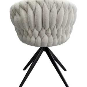 New KARE Design Swivel Chair with Armrest Knot Boucle