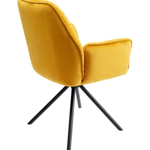 Hot KARE Design Swivel Chair with Armrest Mila Yellow