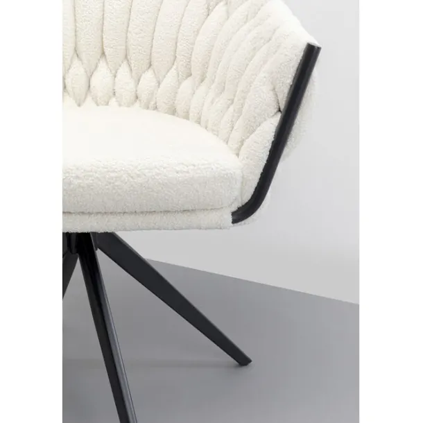 swivel_chair_with_armrest_6-9.webp New KARE Design Swivel Chair with Armrest Knot Boucle