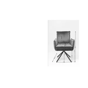 Sale KARE Design Swivel Chair with Armrest Chelsea Brown