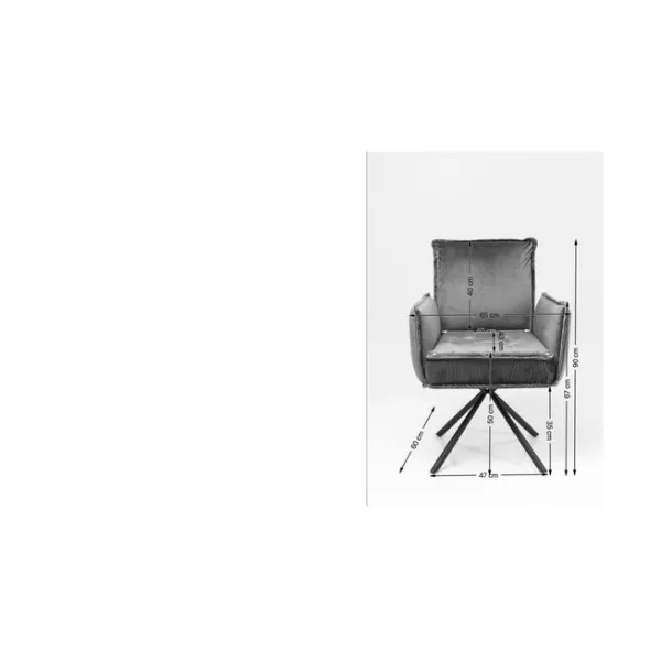 swivel_chair_with_armrest_7-3.webp Sale KARE Design Swivel Chair with Armrest Chelsea Brown