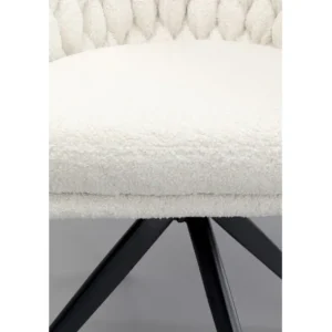 New KARE Design Swivel Chair with Armrest Knot Boucle