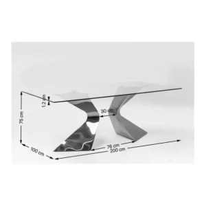 Fashion KARE Design Table Gloria Chrome 200x100cm
