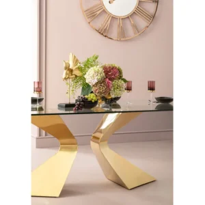 Clearance KARE Design Table Gloria Gold 200x100cm