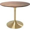 Best KARE Design Table Invitation Set Walnut Brass Ø90cm