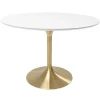 Outlet KARE Design Table Invitation Set White Brass Ø120cm