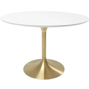 Outlet KARE Design Table Invitation Set White Brass Ø120cm