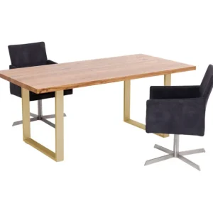 Online KARE Design Table Jackie Oak Brass 160x80