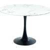 Hot KARE Design Table Schickeria Marble White Black Ø110cm