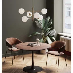 Discount KARE Design Table Schickeria Walnut Black Ø110cm