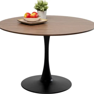 Discount KARE Design Table Schickeria Walnut Black Ø110cm