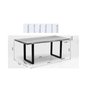 Discount KARE Design Table Symphony Oak Crude Steel 160x80