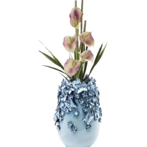 Clearance KARE Design Vase Butterflies Lightblue 35cm