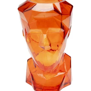 Outlet KARE Design Vase Prisma Face Orange 30cm