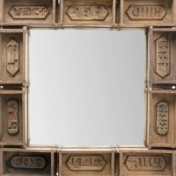 wall_mirror_brick_xcm_0.webp Fashion KARE Design Wall Mirror Brick 90x90cm