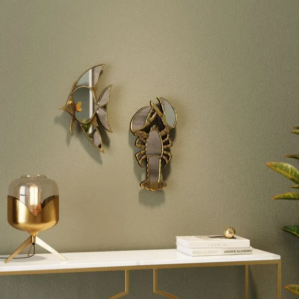 wall_object_langosta_mirr_1.webp Clearance KARE Design Wall Object Langosta Mirror 21x41cm