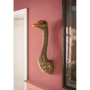 Fashion KARE Design Wall Object Ostrich Gold 19x72cm
