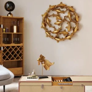 Best KARE Design Wall Object School of Koi Gold Ø102cm