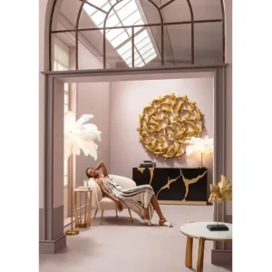Outlet KARE Design Wall Object School of Koi Gold Ø160cm