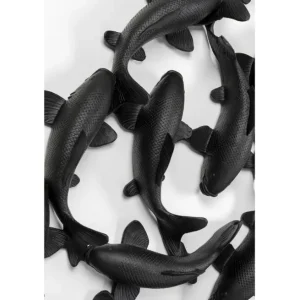 Outlet KARE Design Wall Object School of Koi Black Ø160cm