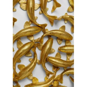 Outlet KARE Design Wall Object School of Koi Gold Ø160cm