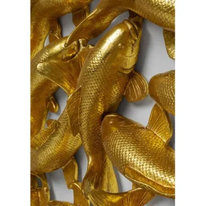 Outlet KARE Design Wall Object School of Koi Gold Ø160cm
