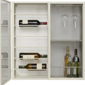 Best KARE Design Wall Wine Shelf Porto Greige 75x80cm
