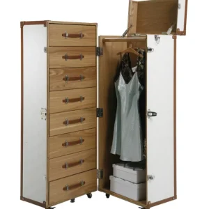 New KARE Design Wardrobe Trunk Croco White Cosmopolitan