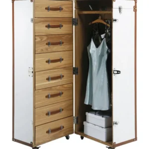 New KARE Design Wardrobe Trunk Croco White Cosmopolitan