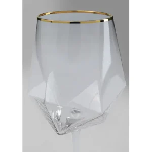 Best KARE Design Wine Glass Diamond Gold Rim