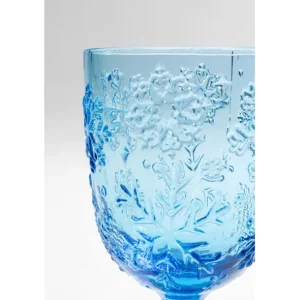 Online KARE Design Wine Glass Ice Flowers Blue
